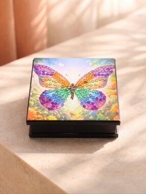 Rainbow Butterfly Note Pad Holder With Paper